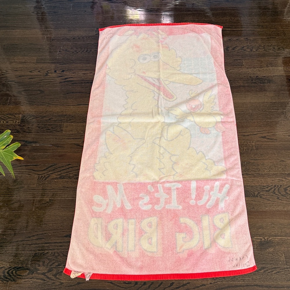 Vintage Sesame Street Big Bird Beach Towel - Made in Japan - Franco Mftg - Picture 7 of 13